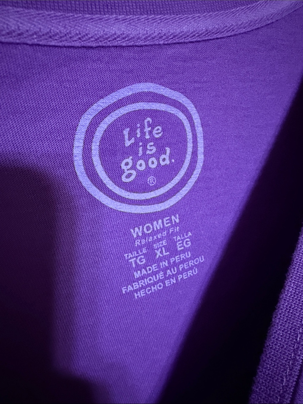 Life Is Good - Woman’s Purple Long Sleeve Tee with Rain Boot Graphic (XL) - Picture 3 of 11